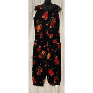 Beautiful RARE 80s/90s 80s Vintage Robbie Bee 100% Cotton Floral Jumpsuit size 1